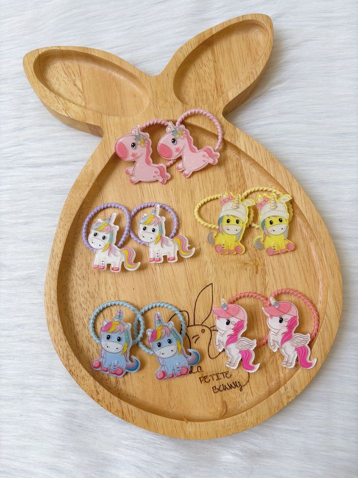 unicorn theme hair tie (bundle set of 5pairs)