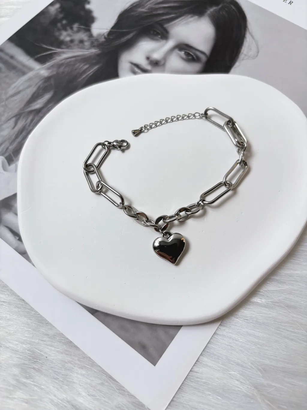 stainless steel heart bracelet