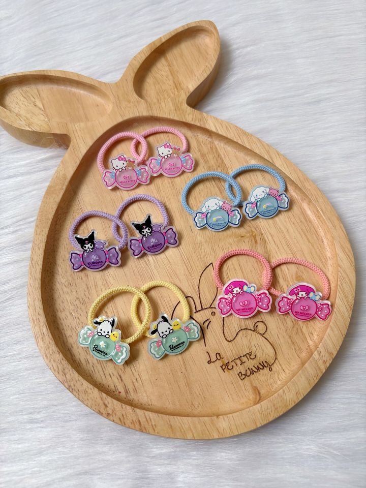 candy theme sanrio hair tie (bundle set of 5pairs)