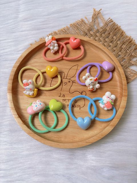 bunny theme hair tie (bundle set of 5pairs)