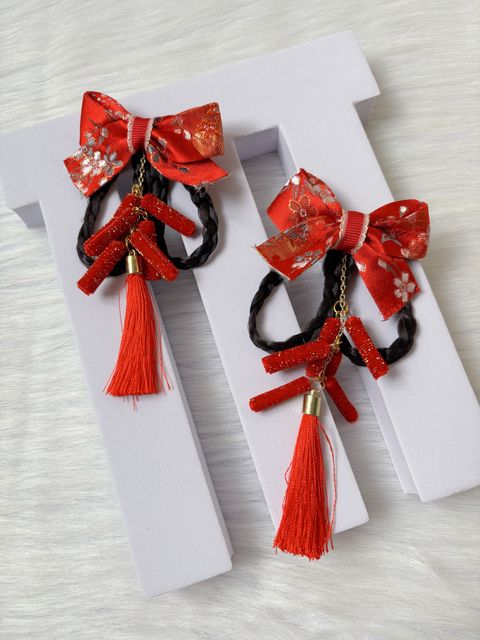 CNY embossed ribbon duck clip (1pair)