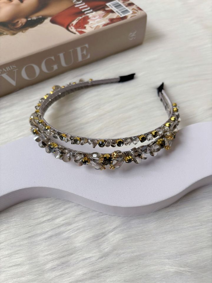 handmade crystal double layer headband