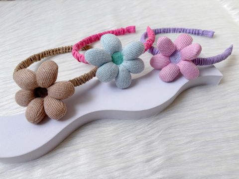sponge flower ruffle headband
