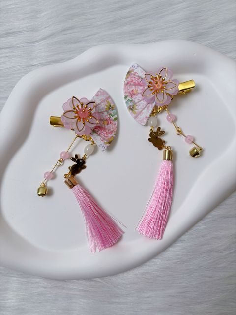 sweet pink sakura duck clip (1pair)