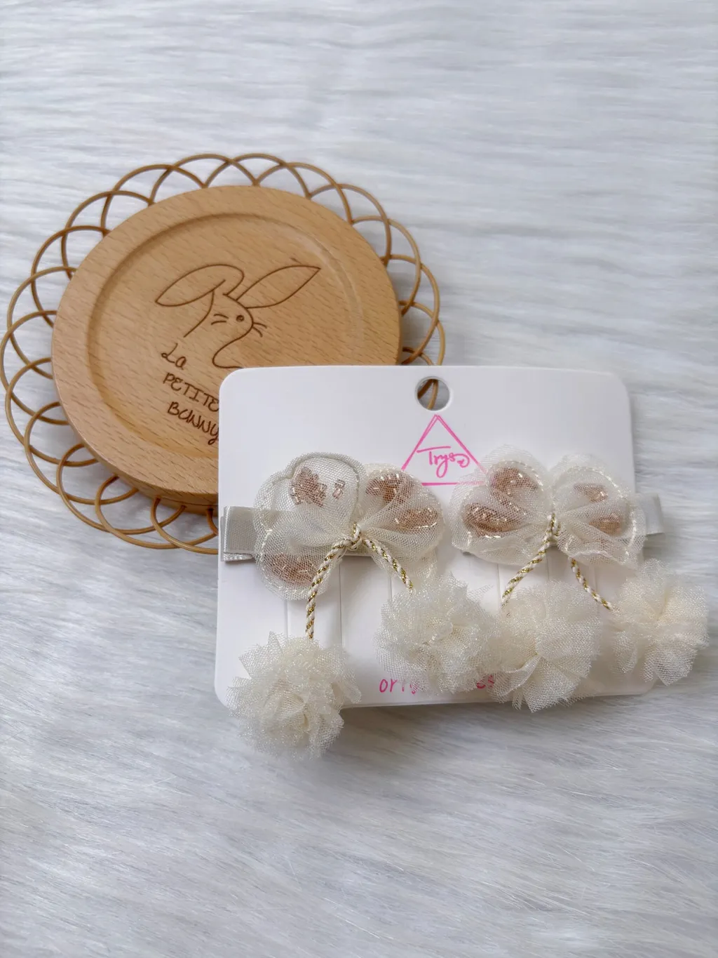 premium organza ribbon duck clip (1pair)