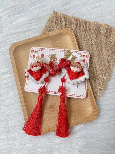 CNY cute girl duck clip (1pair)