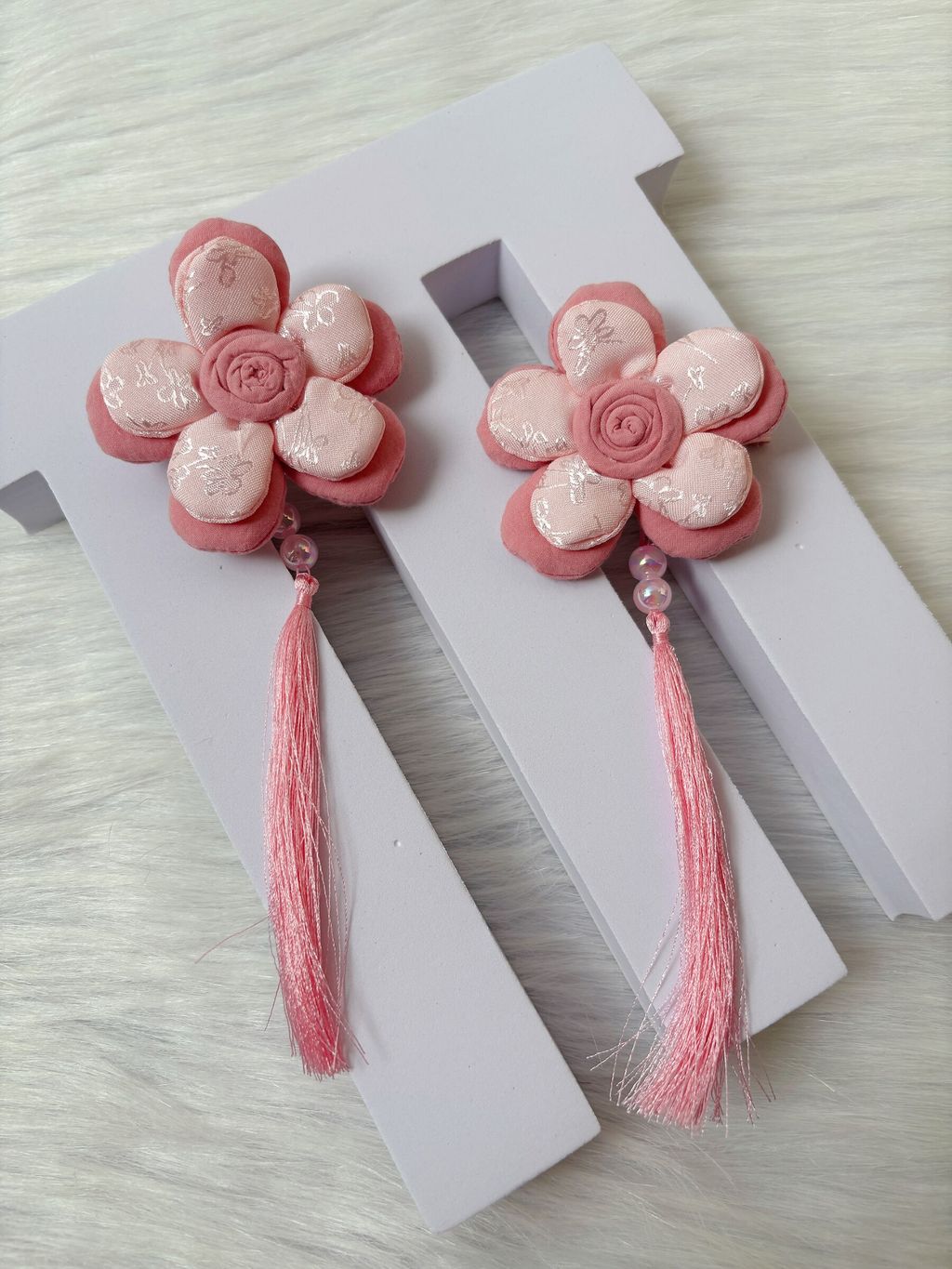 sweet pink flower duck clip (1pair)