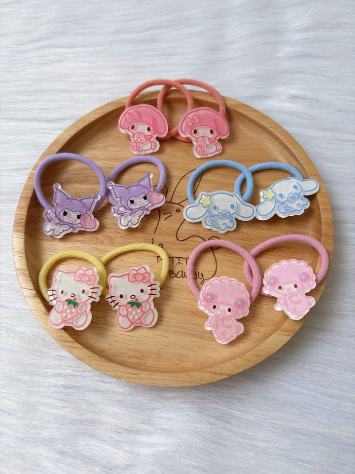 sanrio theme hair tie (bundle set of 5pairs)