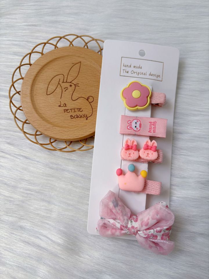 sweet pink duck clip set (5 in 1 set)