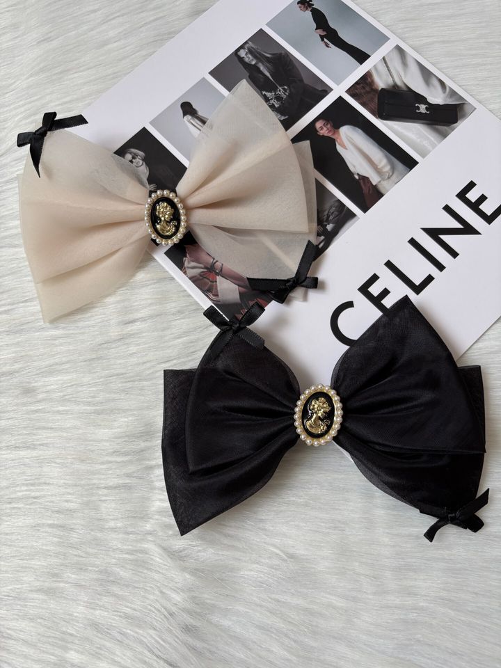 vintage style organza spring clip (10cm)