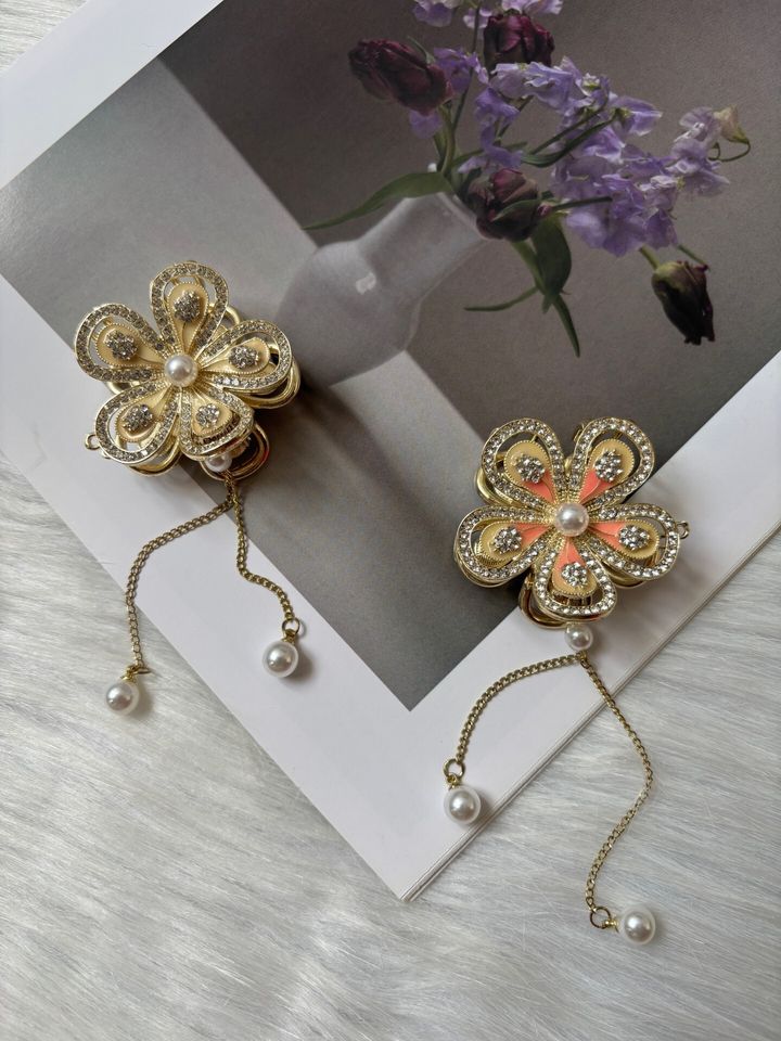 crystal flower claw clip (3cm)