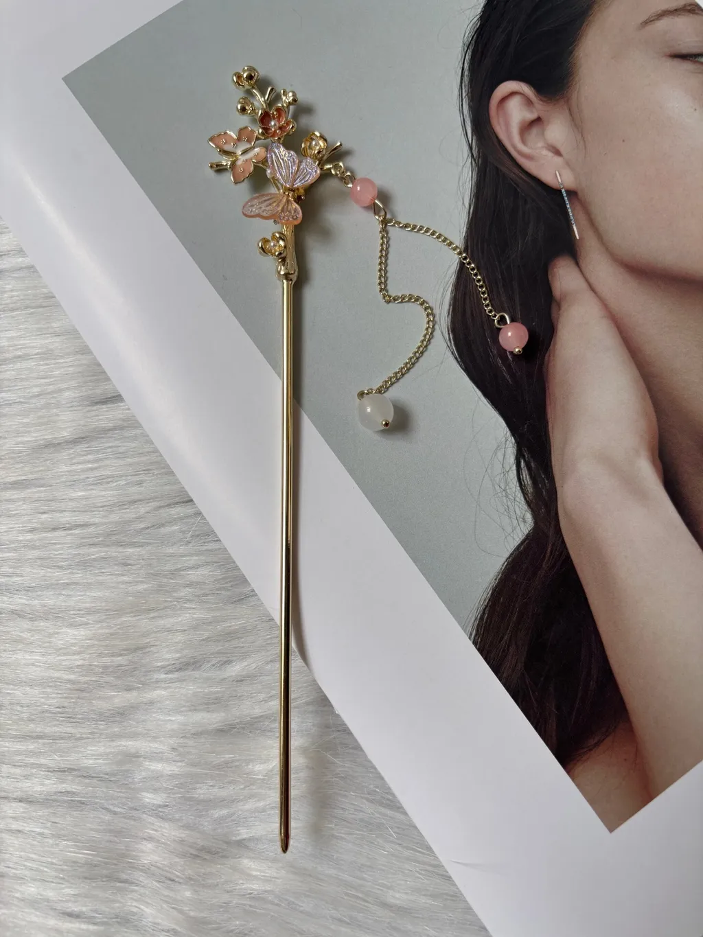 butterfly hair bun stick