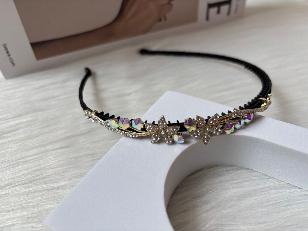 K9 crystal flower headband