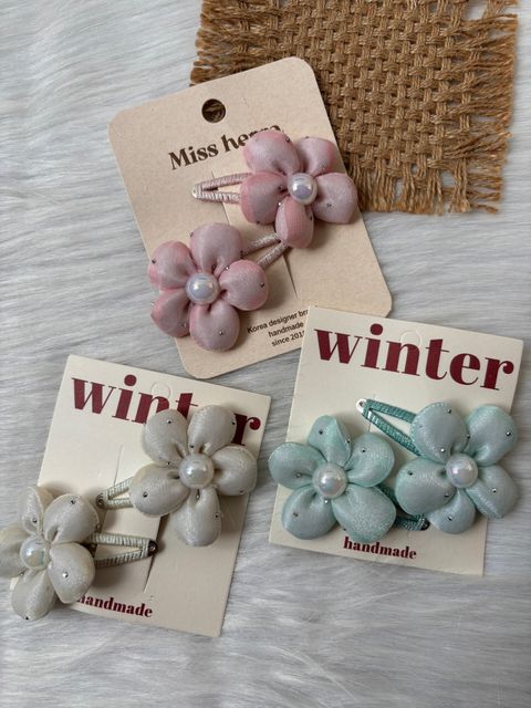 premium puffy flower bb clip (1pair)