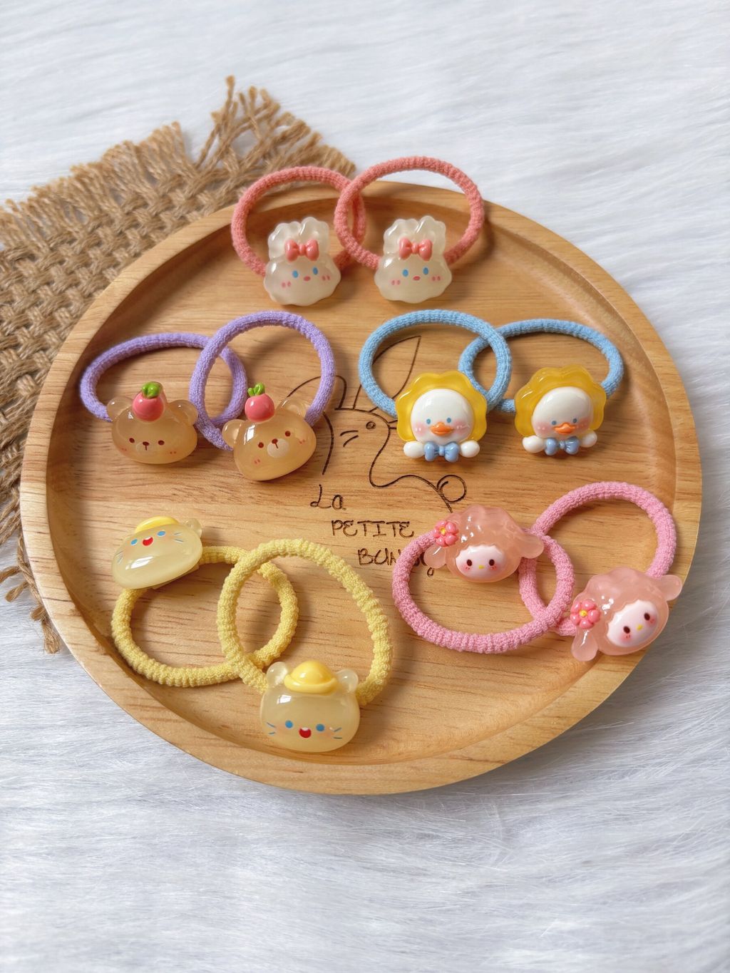 cute ornaments hair tie (bundle set of 5pairs)