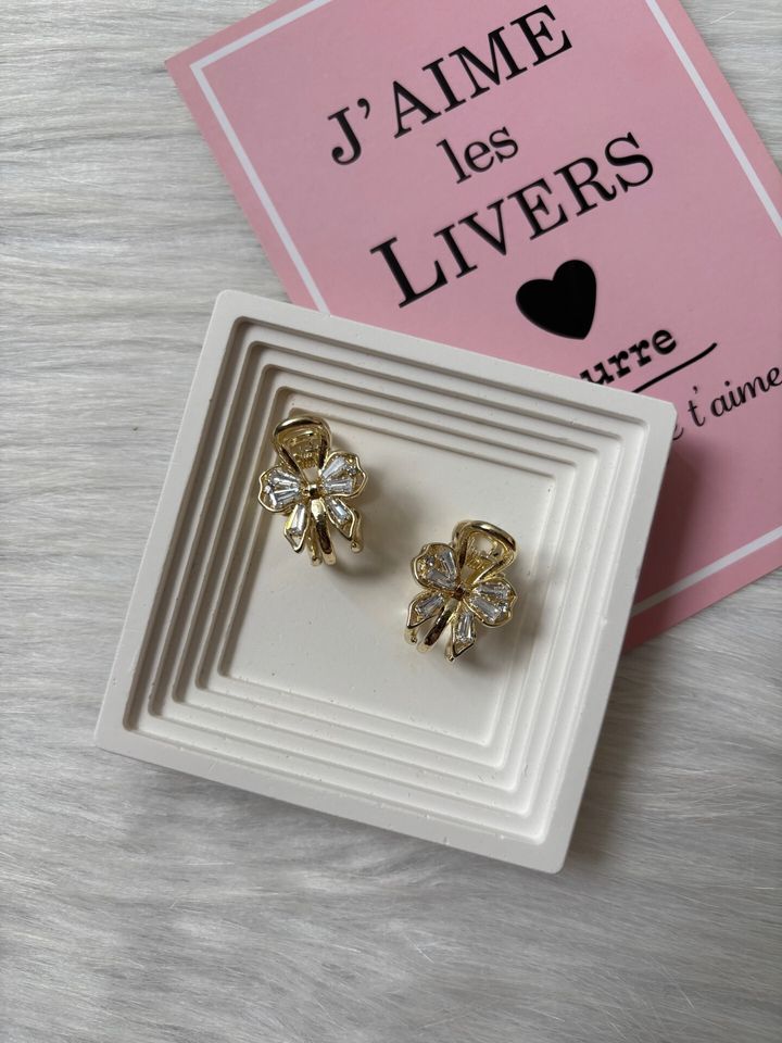 quartz stone ribbon claw clip (1cm)(1pair)