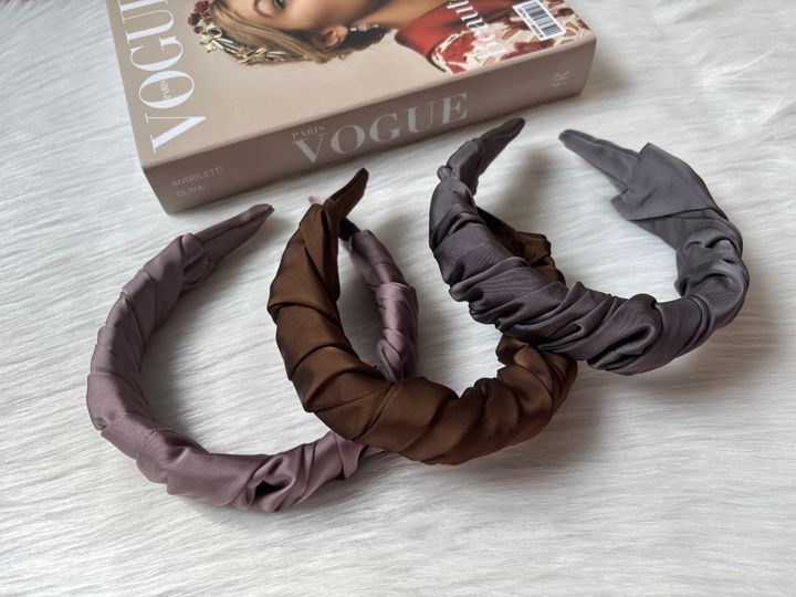 satin ruffle headband