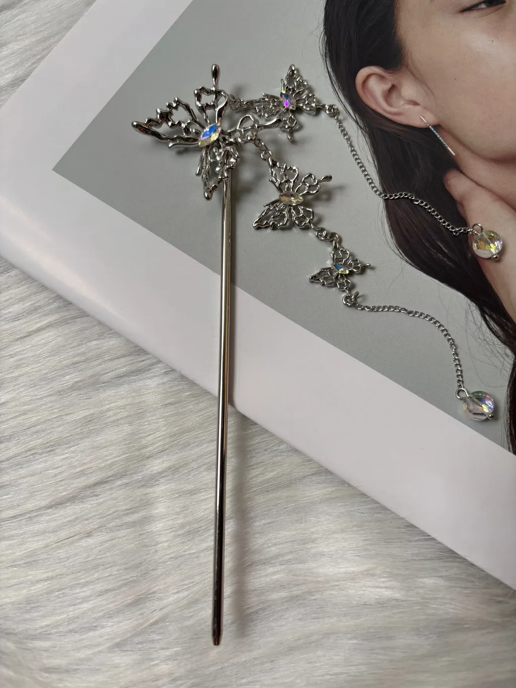 butterfly hair bun stick