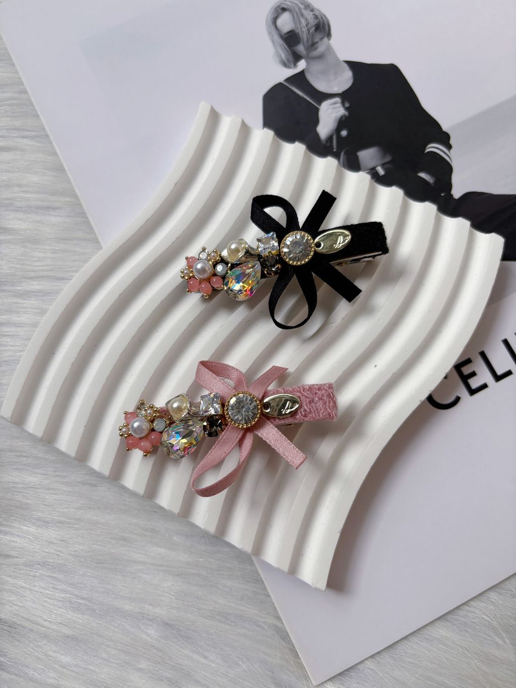 premium handmade crystal duck clip