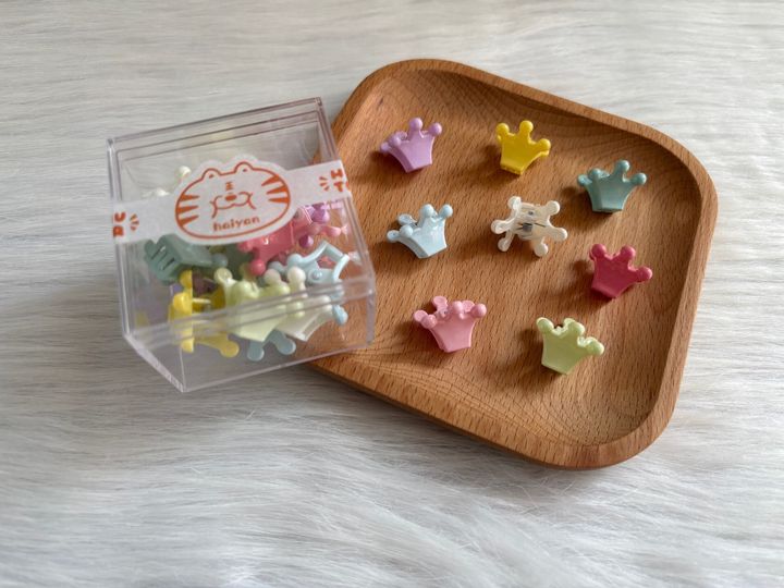 pastel crown mini clip (8pairs)