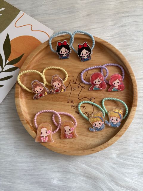 princess theme hair tie (bundle set of 5pairs)