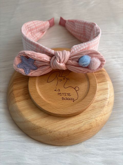 sweet pink checker headband