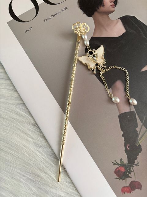 oriental butterfly hair bun stick
