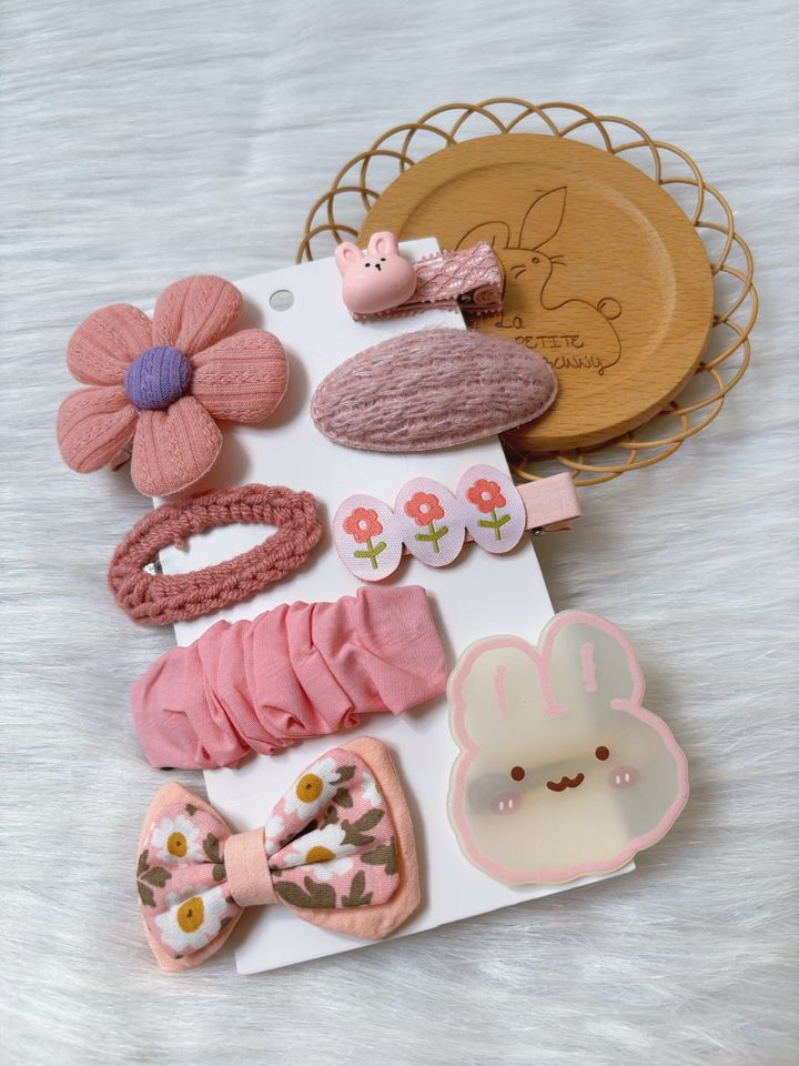 sweet pink mix set (8pcs hair clip)