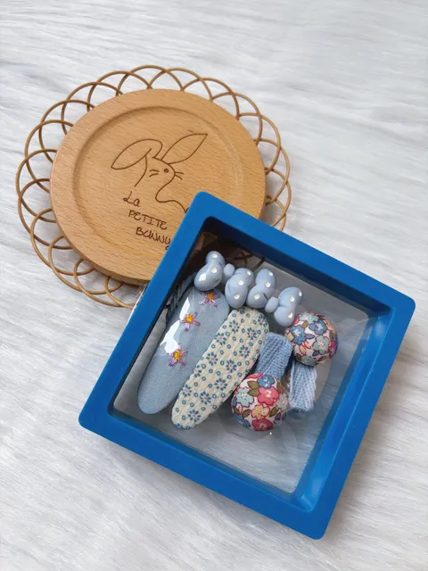 blue theme gift set (4pcs hair clip & 1pair hair tie)