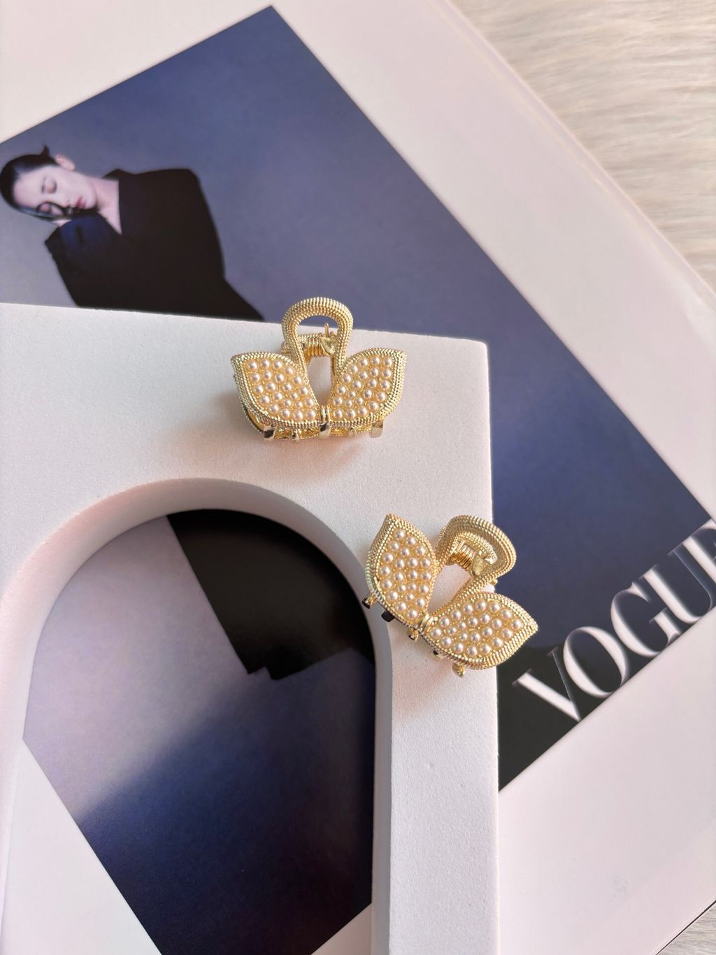 pearl beads claw clip (2cm)(1pair)