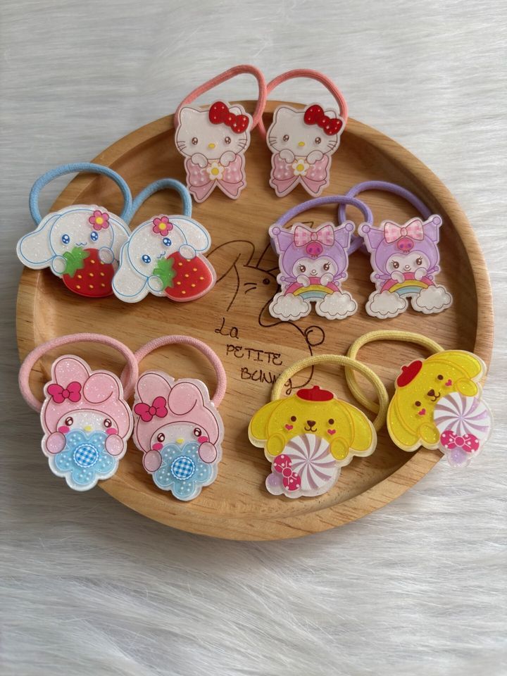 sanrio family hair tie (bundle set of 5pairs)
