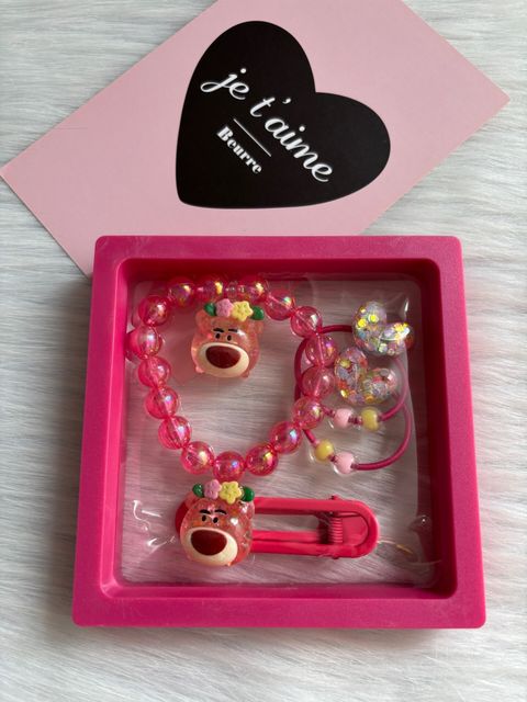 lotso gift set (1pcs bracelet, 1pcs hair clip, 1pair hair tie)
