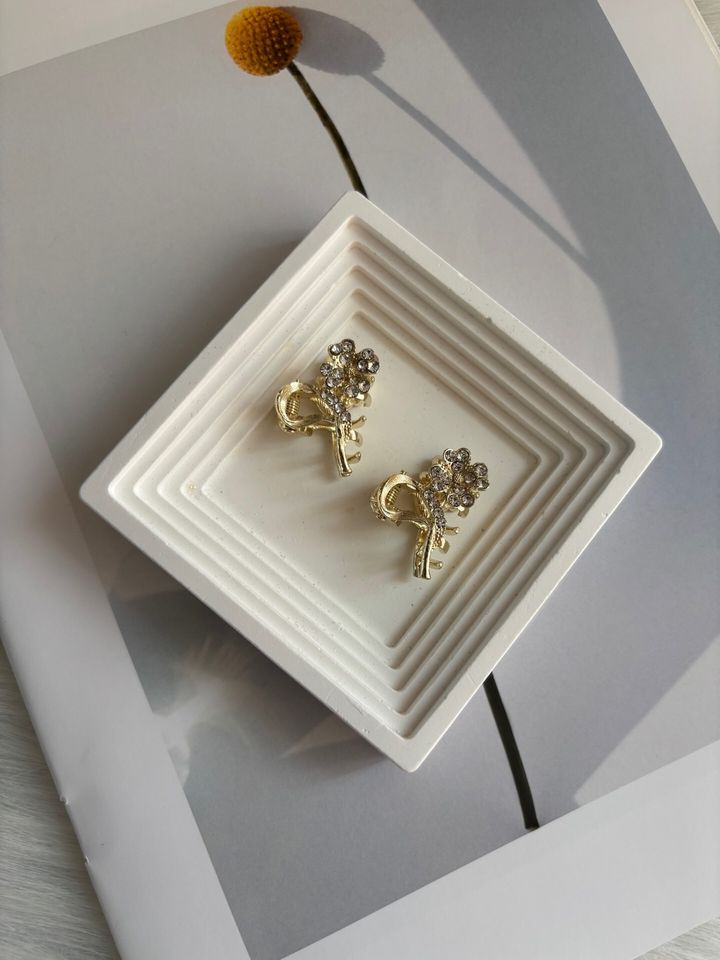 crystal flower claw clip (2.5cm)(1pair)
