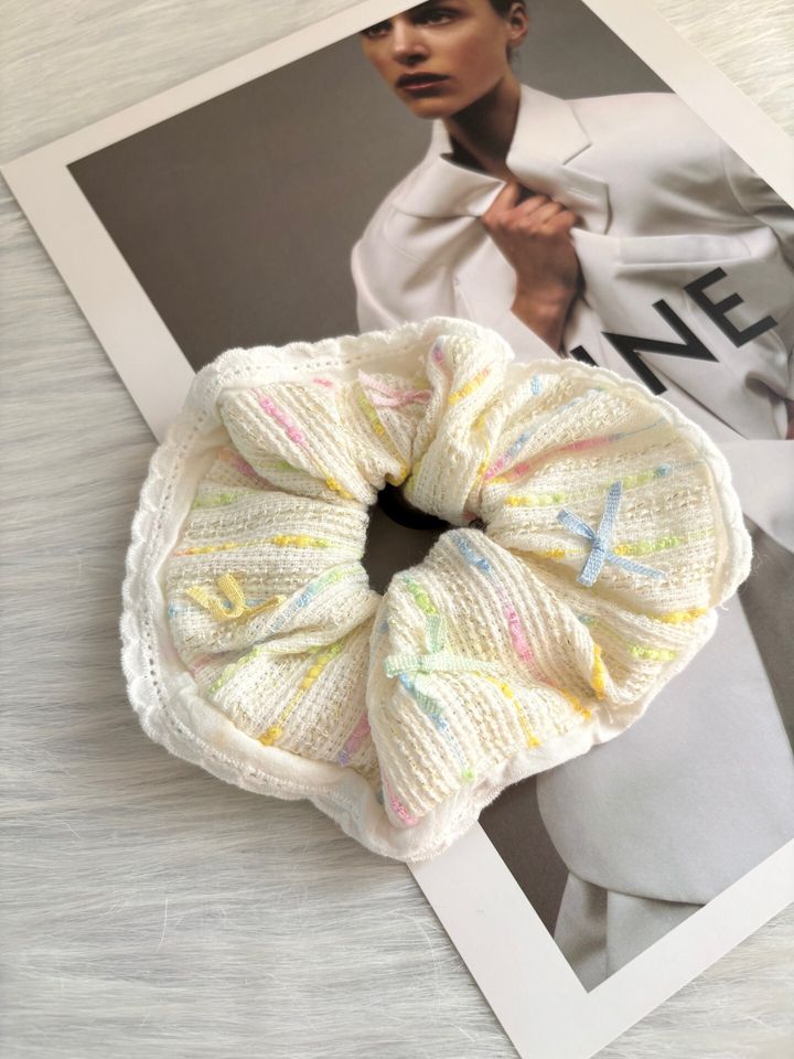premium tweed scrunchy