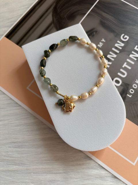 crystal mix fresh water pearl bracelet