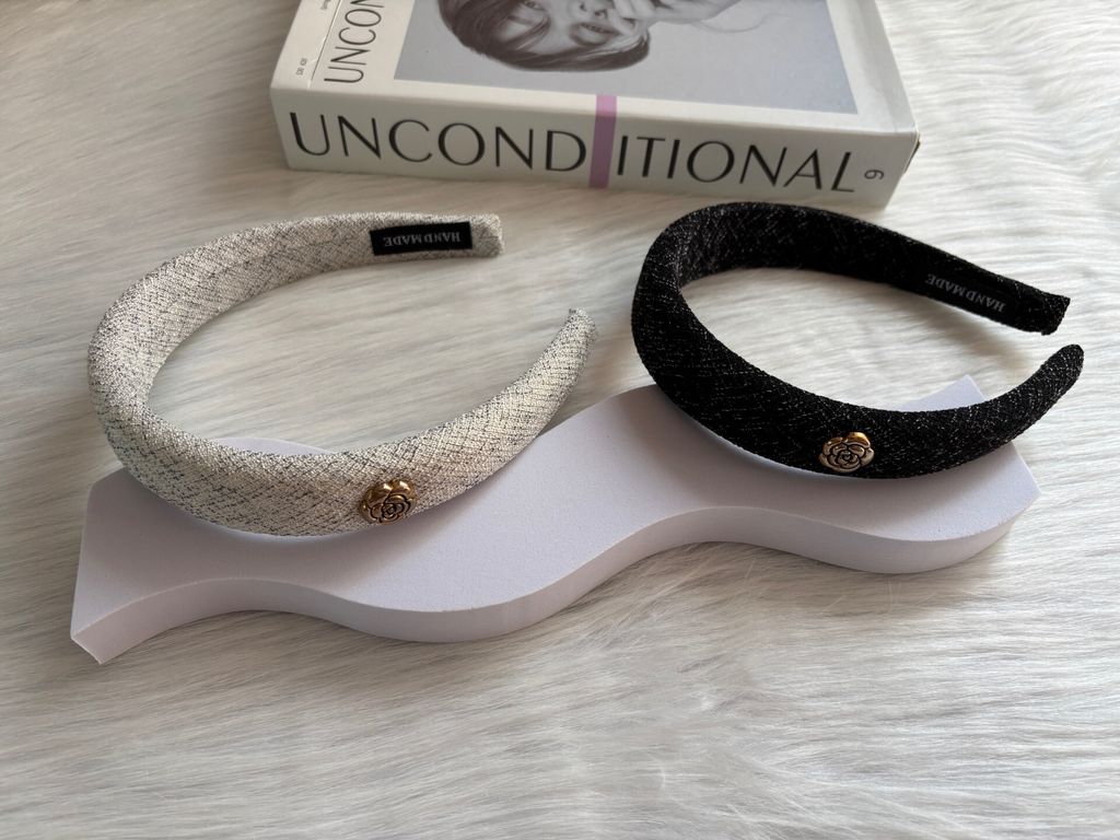 camellia tweed headband