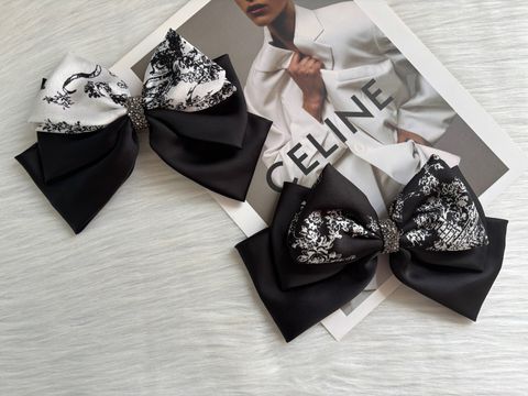 printed satin ribbon spring clip (10cm)