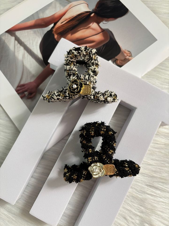 premium tweed claw clip (8cm)