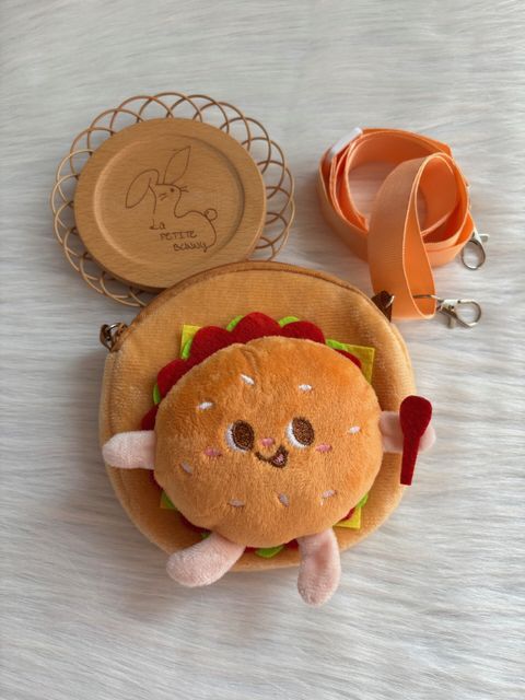 cute burger cross body bag