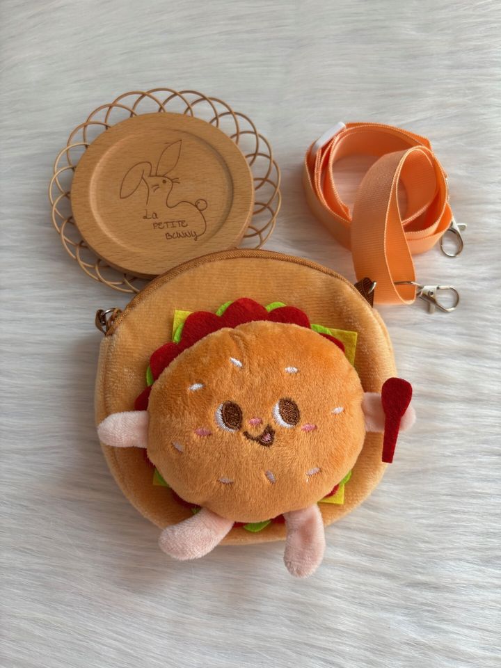cute burger cross body bag