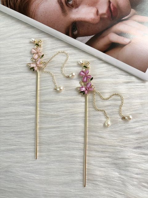 liuli butterfly hair bun stick