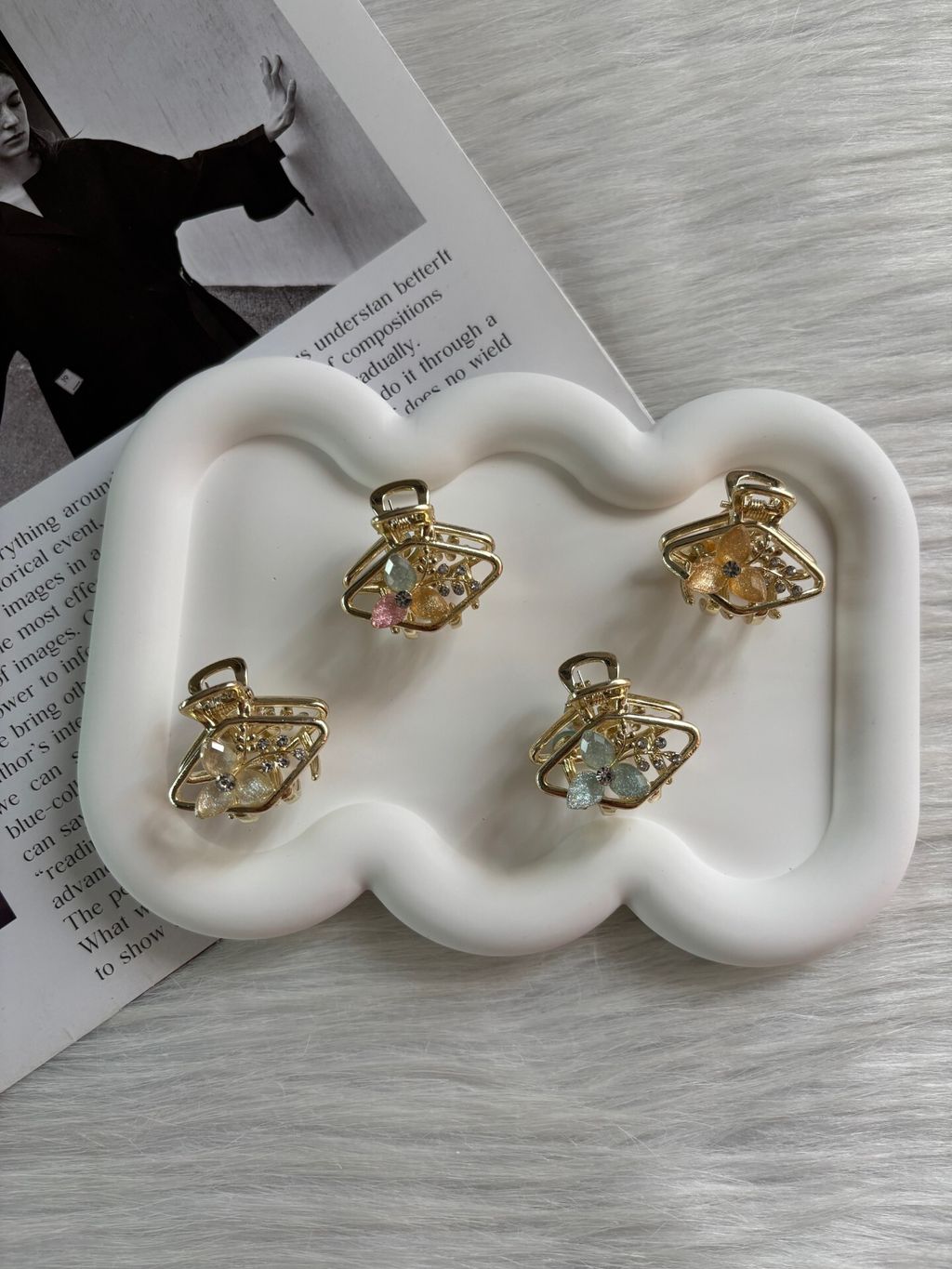 flower theme claw clip (2.5cm)