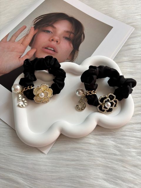 camellia flower scrunchy