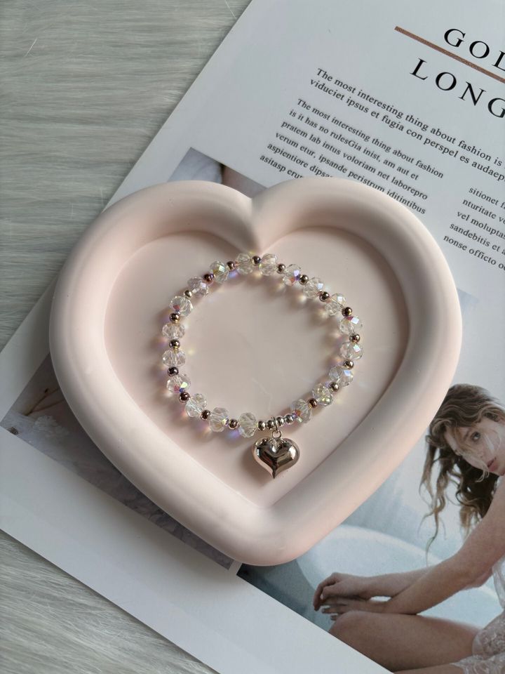 crystal bracelet with 3D heart