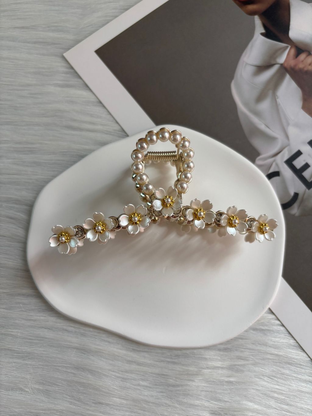 shell flower claw clip (11cm)