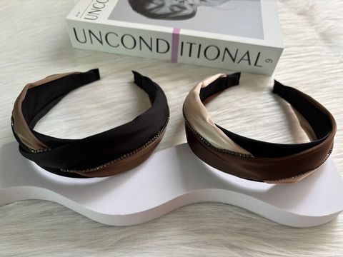 premium satin twist headband with crystal