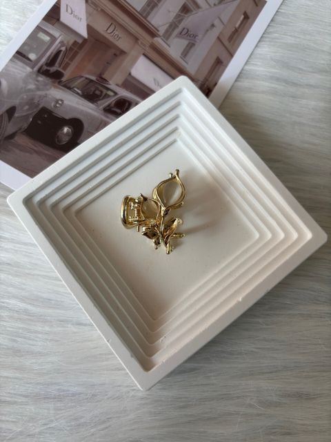 cat eye stone tulip claw clip (2.5cm)