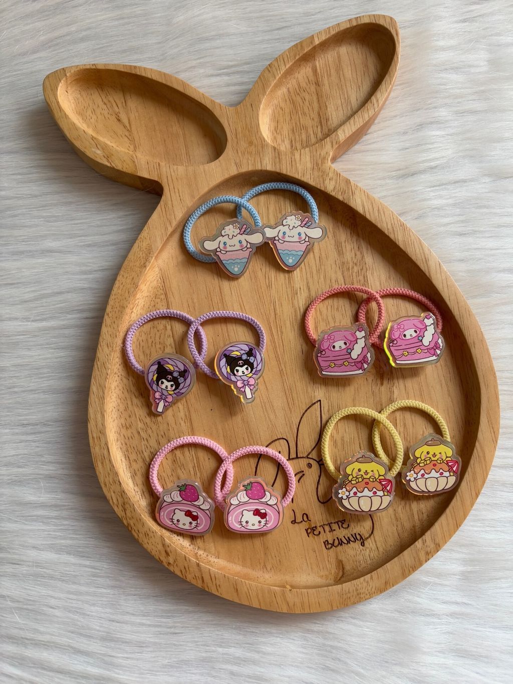 sanrio family hair tie (bundle set of 5 pairs)