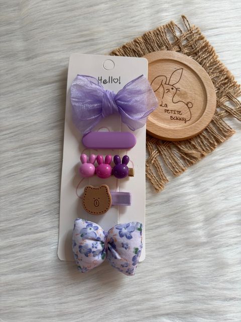 purple theme mix duck clip (5 in 1 set)