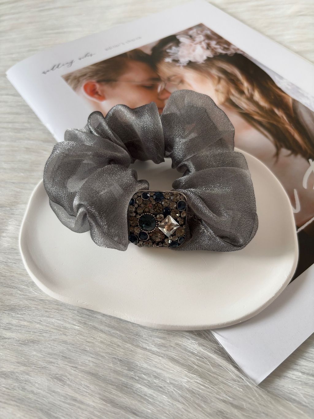 premium crystal scrunchy